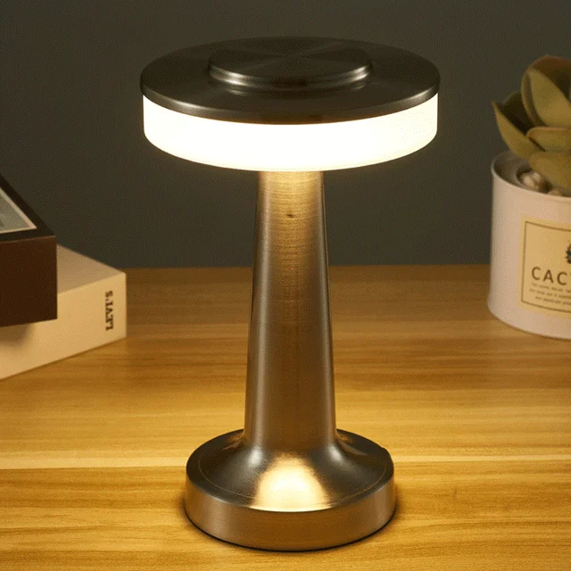 Retro Table Lamp Metal Touch Decor for Bar Coffee Restaurant Decoration Light Desk LED Rechargeable Night Light Bedroom Decor image 3