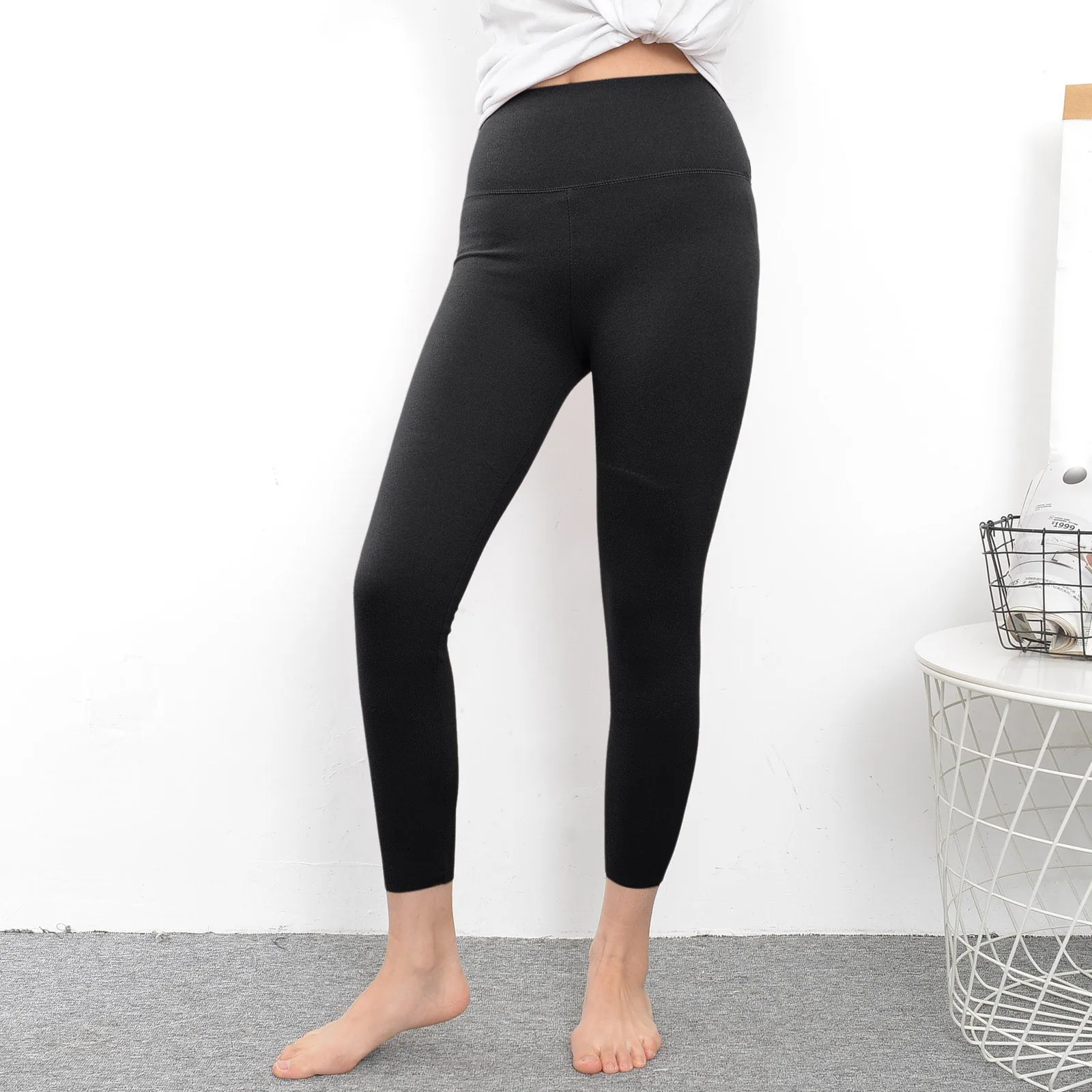 Pantaloni in pile da donna Leggings termici a vita alta da donna con elasticità di protezione del ginocchio per pantaloni lunghi in peluche spesso invernale