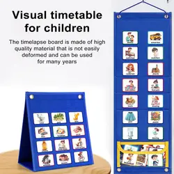 Schedule Mixing Board Children Visual Timeline Efficient Kids' Daily Routine Planning 2-in-1 Visual Schedule Chart for Home