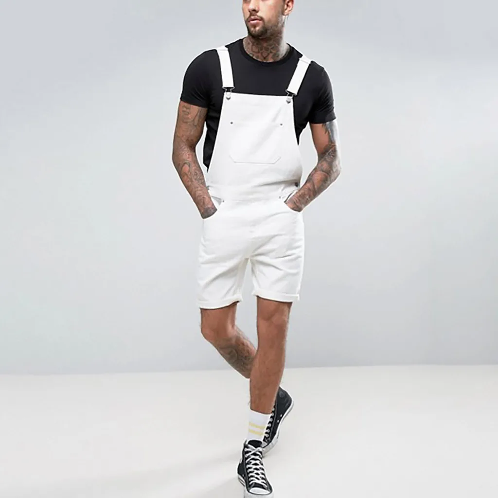 

Mens Plus Pocket Jeans Overall Jumpsuit Streetwear Overall Suspender Pants Casual Loose Trouser Drawstring Pantalones 2024