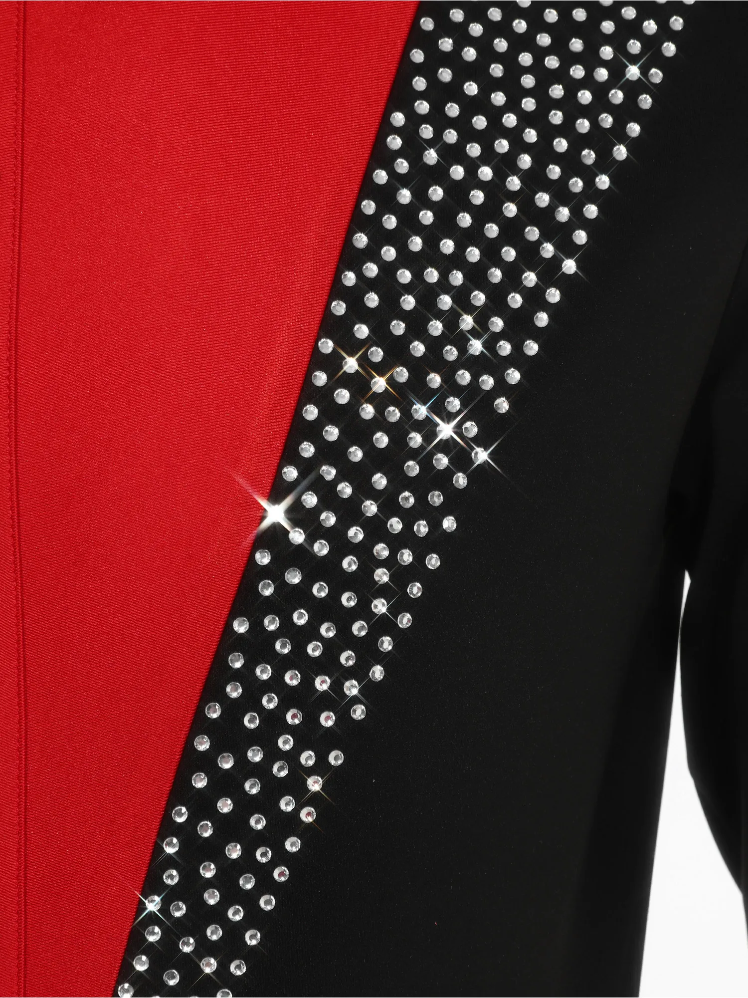 الرجال طويلة الأكمام حجر الراين سستة اللاتينية الرقص ارتداءها الشكل التزلج التانغو قاعة الرقص تشا تشا رومبا الفلامنكو يوتار مع ربطة العنق #5