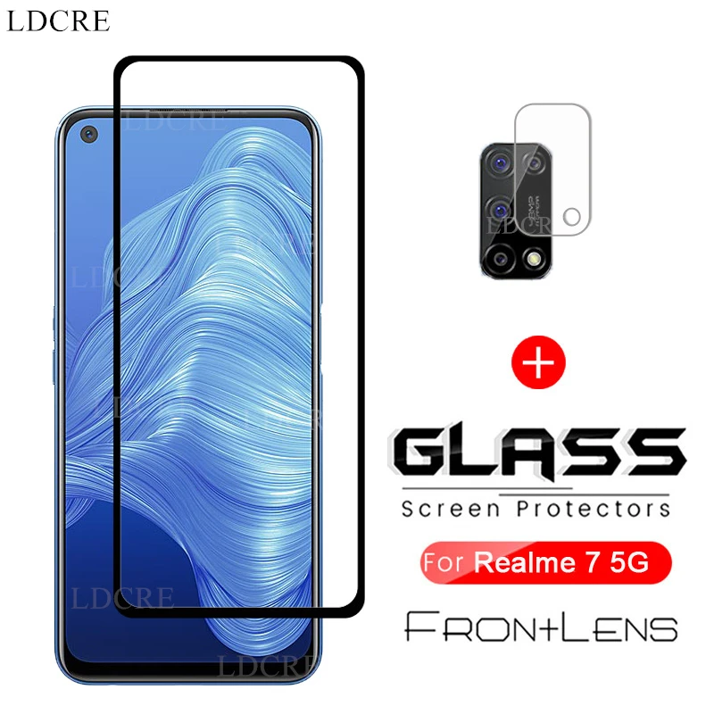 For OPPO Realme 7 Glass For OPPO Realme 7 Tempered Glass Full Cover Screen Camera Lens Protector Film For Realme 7 5G Glass