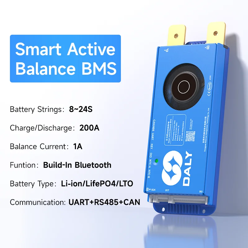 Daly 100 BALANCE Smart bms wifi bms Active balance BMS BT 8-17s 4-8S 8-24S 100A 150A 200A Lifepo4 Li-ion Canbus lifepo4