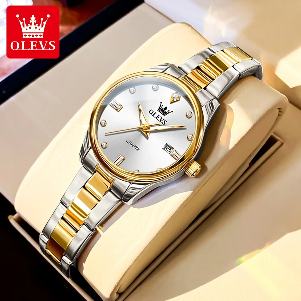 

OLEVS Classic Quartz Watch For Women Fashion Creative Diamond Design Women Watch Top Brand Luxury Waterproof Calendar Watches