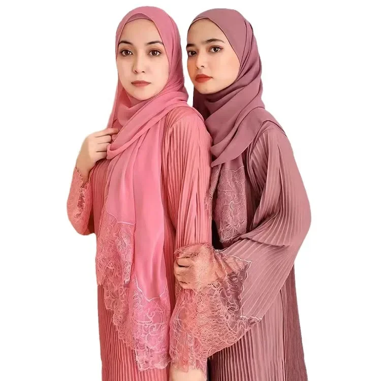 Eid Muslim Jalabiya Women Dresses Lace Sashes Arab Long Robe Ramadan Morocco Dubai Modest Abayas Kaftan Islam Hijab Vestidos