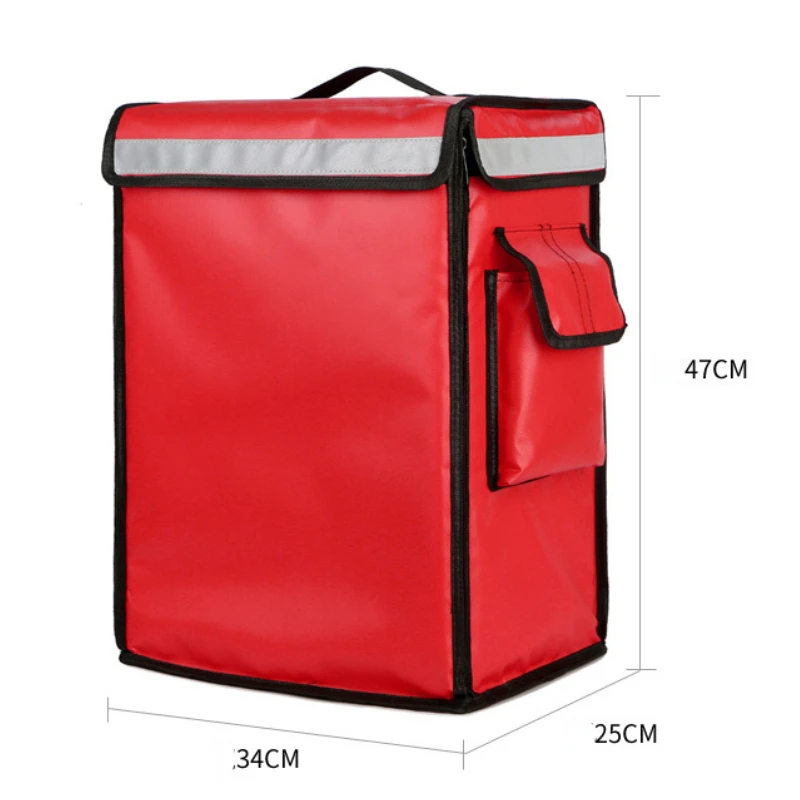 42L Double Shoulder Takeaway Box Motorcycle Rear Shelf Delivery Box Waterproof Insulated Refrigerated Fresh-keeping Picnic Box