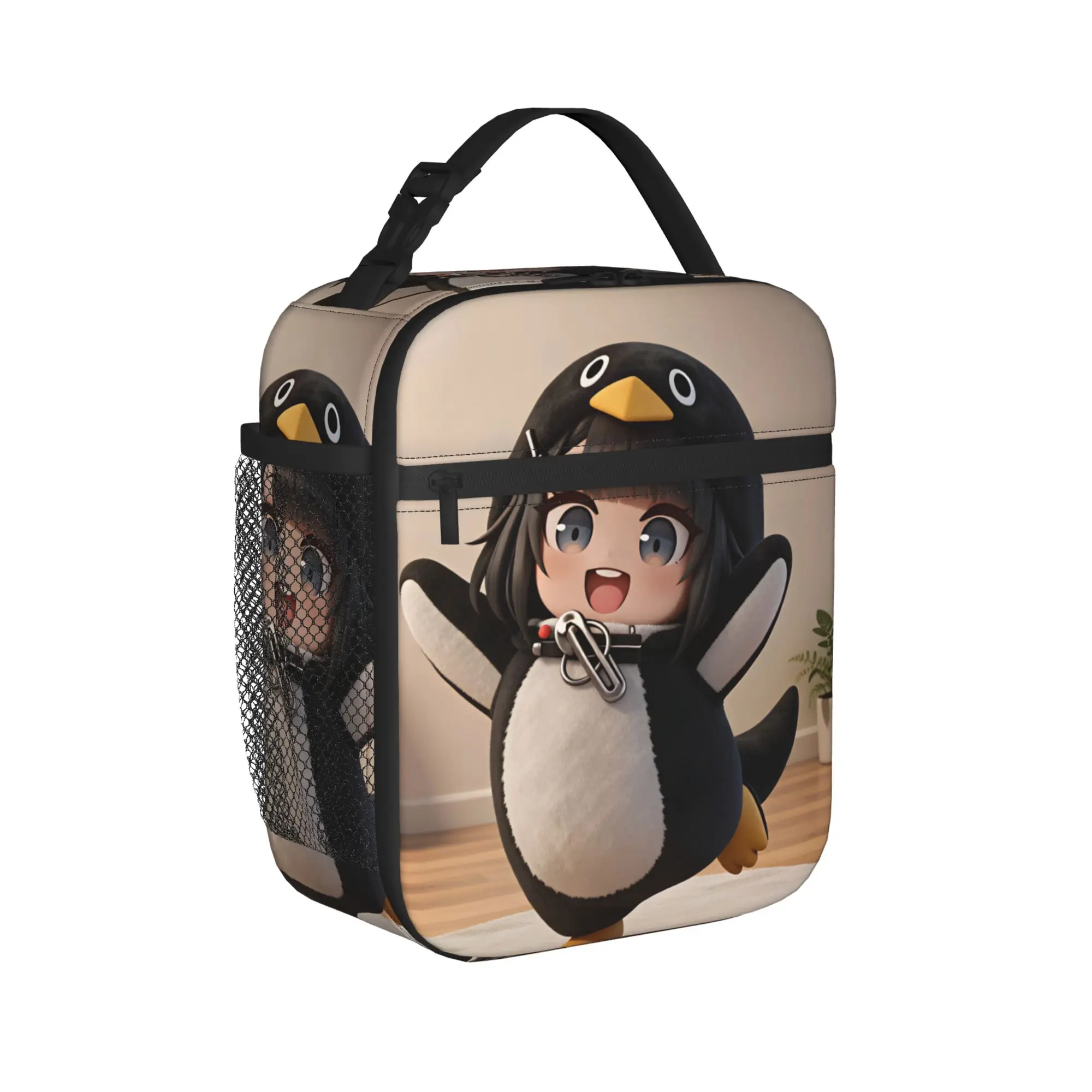 Gugu Gaga Penguin  Lunch Bag For Women  Print Lunch Box Retro Office Cooler Bag Portable Insulated Waterproof Thermal Lunch Bags
