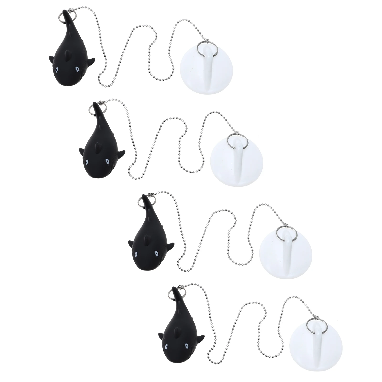 

4pcs Animal Shape Bathtub Sink Plug Chain Drain Stopper Sturdy Seal Cover For Kitchen Bathroom Hotel Use Easy Remove
