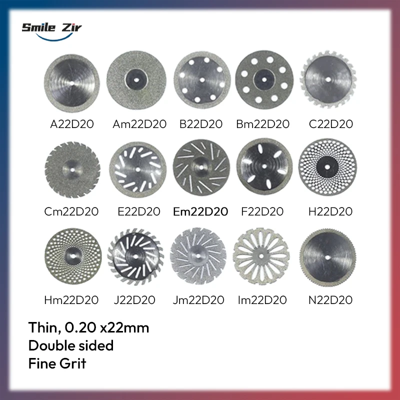 5pcs Dental Diamond Disc Disk 0.25mm Extra-thin Double Sided Grit Cutting Disc Thickness Dental Lab Dentist Polisher Machine
