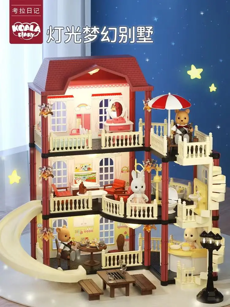 family games dollhouses playhouse miniature furniture pretend toys princess castles villas Christmas present kids toys