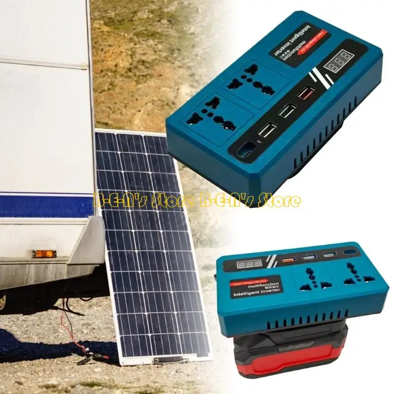 Y1AD 18-21V to 220V Inverter Featuring 2 Alternating Current Outlets 3 USB Port 1 Type C Charging for Simultaneous Needs