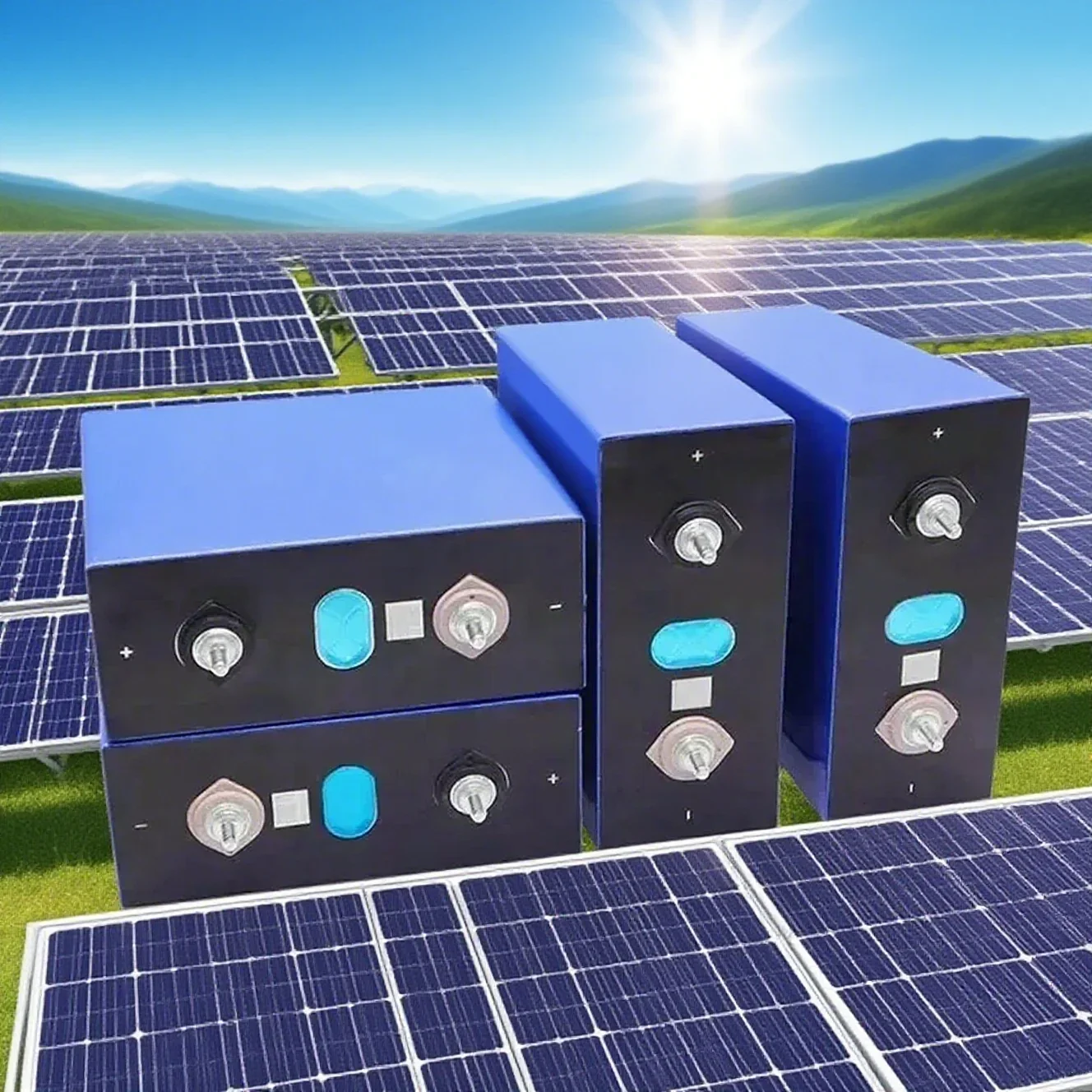 بطارية LiFePO4 أسطوانية 3.2 فولت 304 كيلو قابلة لإعادة الشحن LiFePO4، 12 فولت-48 فولت، مناسبة للتخييم RV وأنظمة الطاقة الشمسية لعربة الجولف