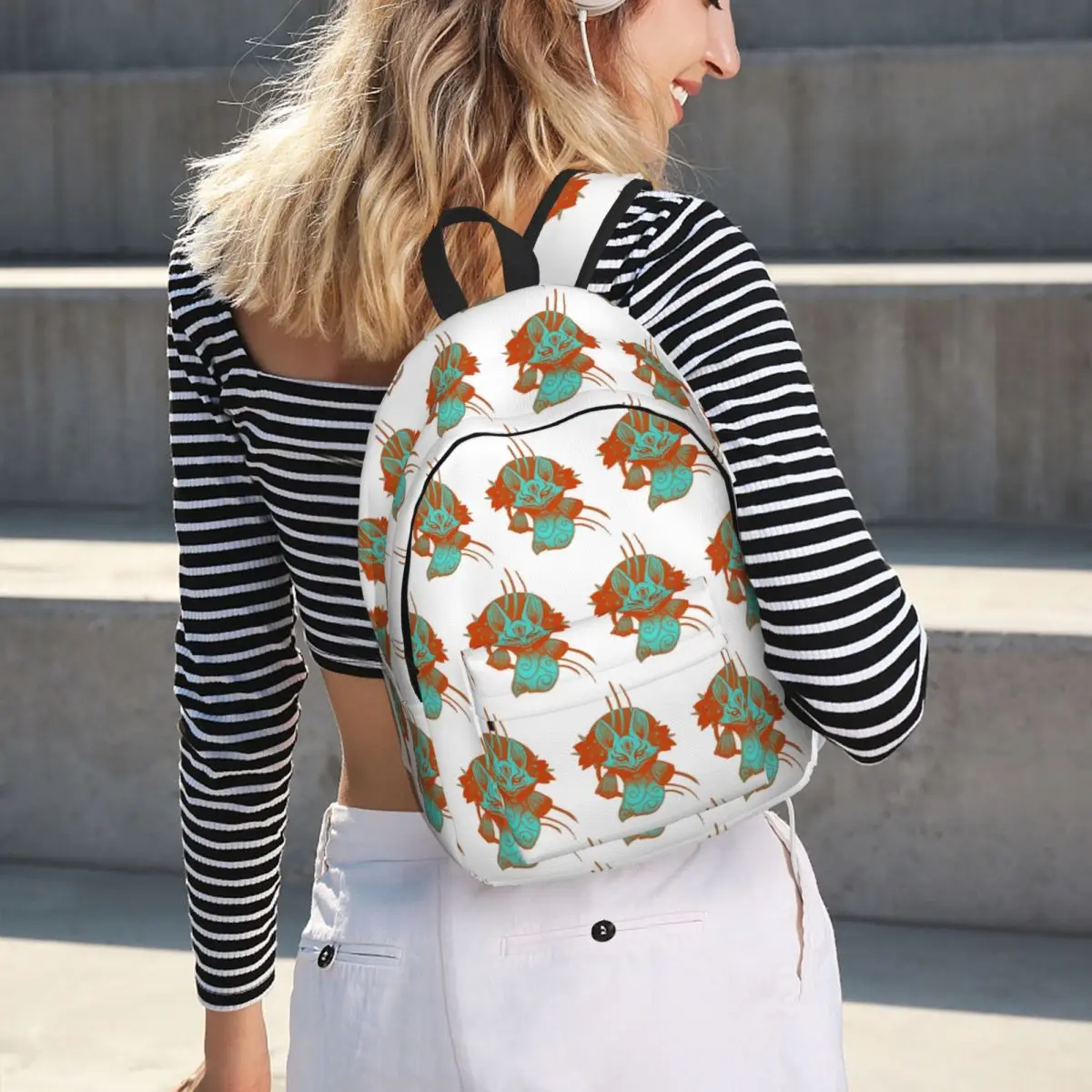 

Kitsune Fox Spirit Student Backpack School Bag Hiking Travel Daypack for Men Women Fashion Bookbag Shoulder Bags