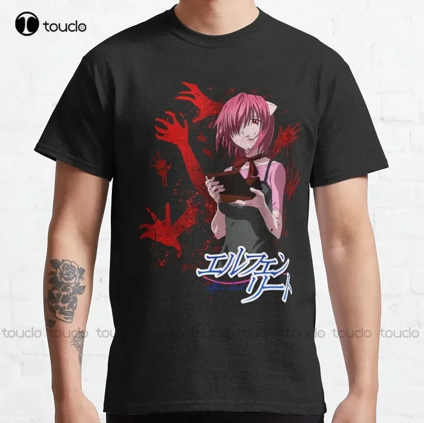 Elfen Lied Classic T-Shirt Unisex Tshirts For Adults High Quality Cute Elegant Lovely Kawaii Cartoon Sweet Cotton Tee Shirts New