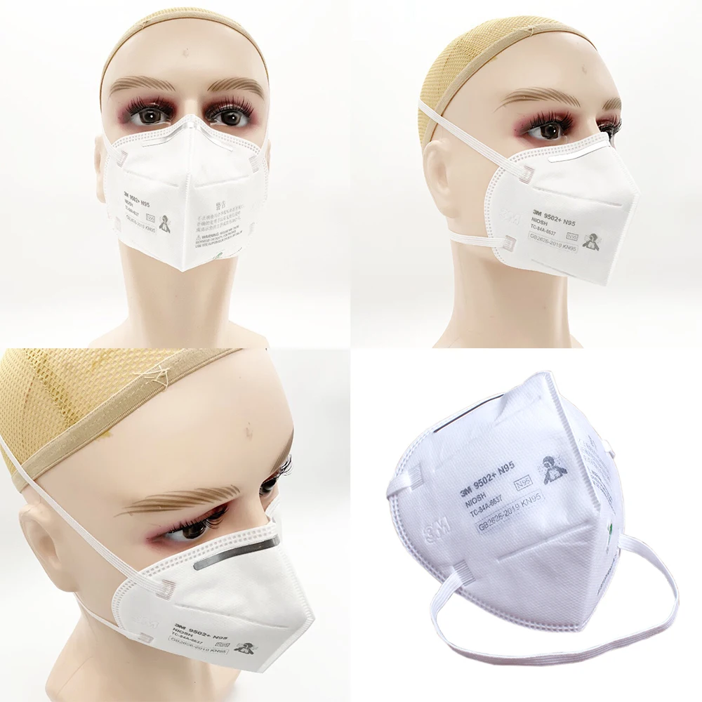 3M N95 9502+N95 Mask Reusable KN95 Face Mask Mouth Mask Filter Anti Dust Breathable Protective Adult Masks (50Pcs/Lot)