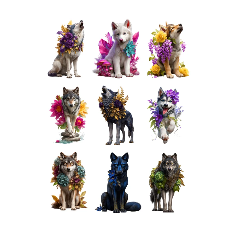 Ink wolf heat transfer stickers can be used for DIY outerwear backpack T-shirt and vinyl patches that can be washed with water