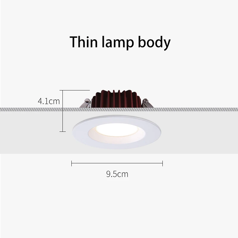 SYL Led Waterproof Downlight Recessed Bathroom Spot Light Ultra Thin Slim Ceiling Lamp Kitchen Balcony Foco Panel Lighting White