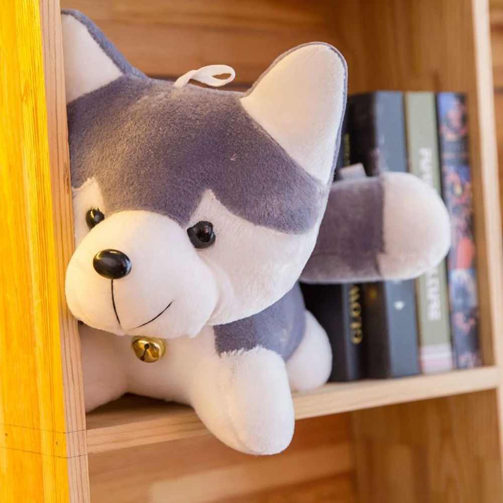 Muñeca de peluche de 25cm para niños, muñeco creativo de simulación de perro, Husky, regalo de cumpleaños