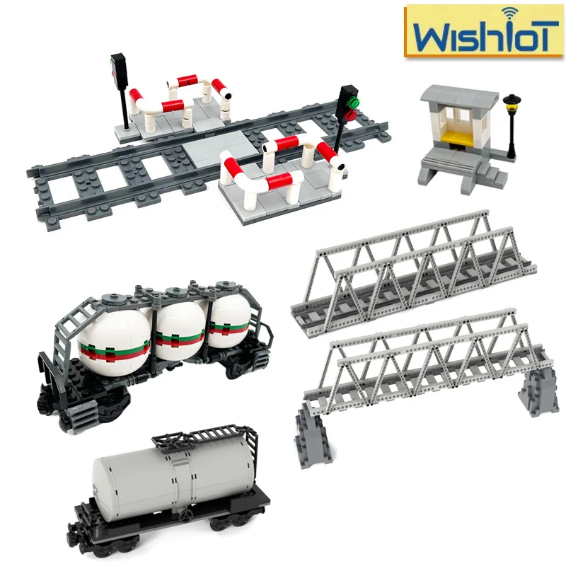 Railway Track Series Carriage/Bridge MOC Building Blocks Accessories Assembly Educational Scene Model Small Bricks Toys Gifts