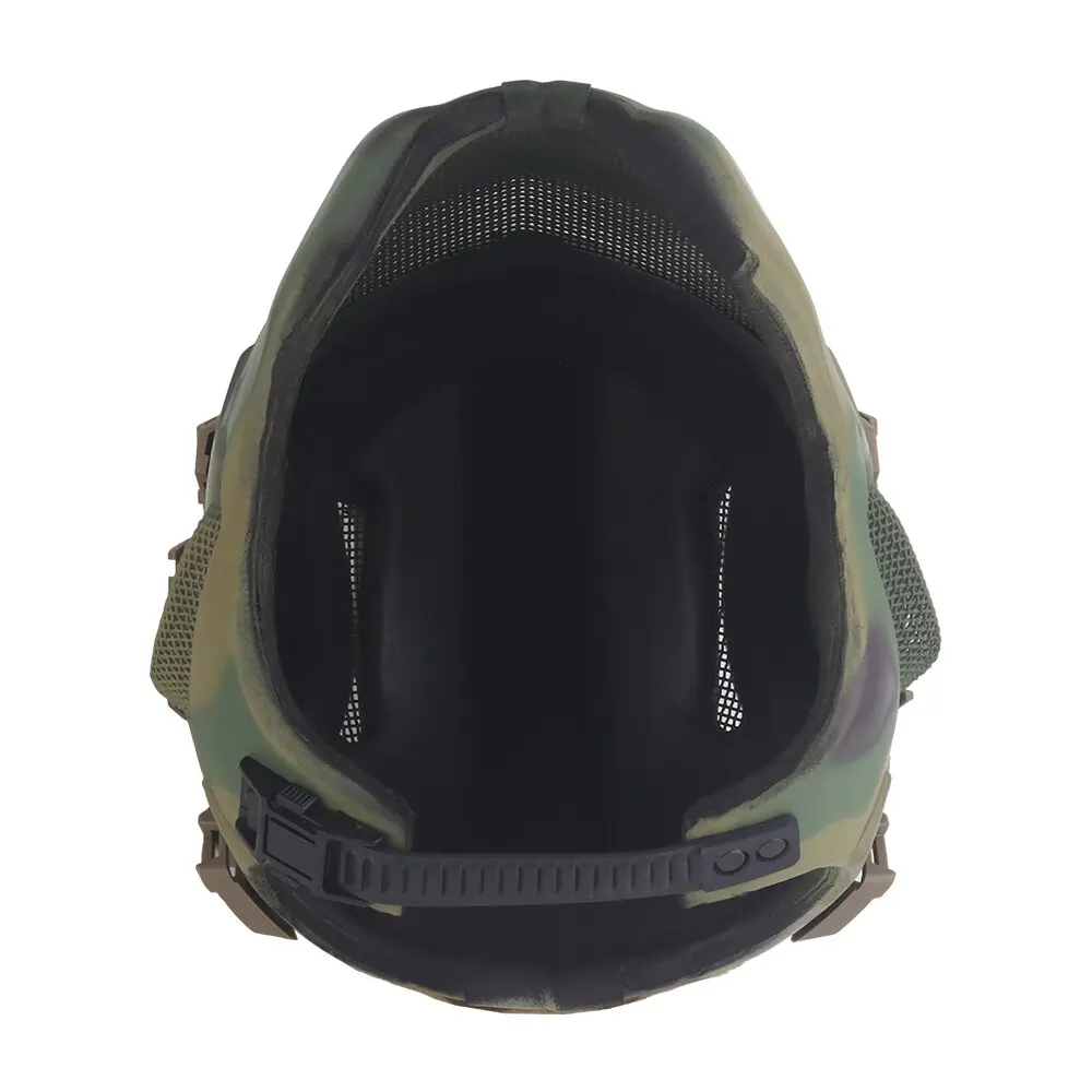 W23 Tactical lightweight airsoft full protection helmet steel mesh mask With helmet NVG mount base/helmet rail goggles