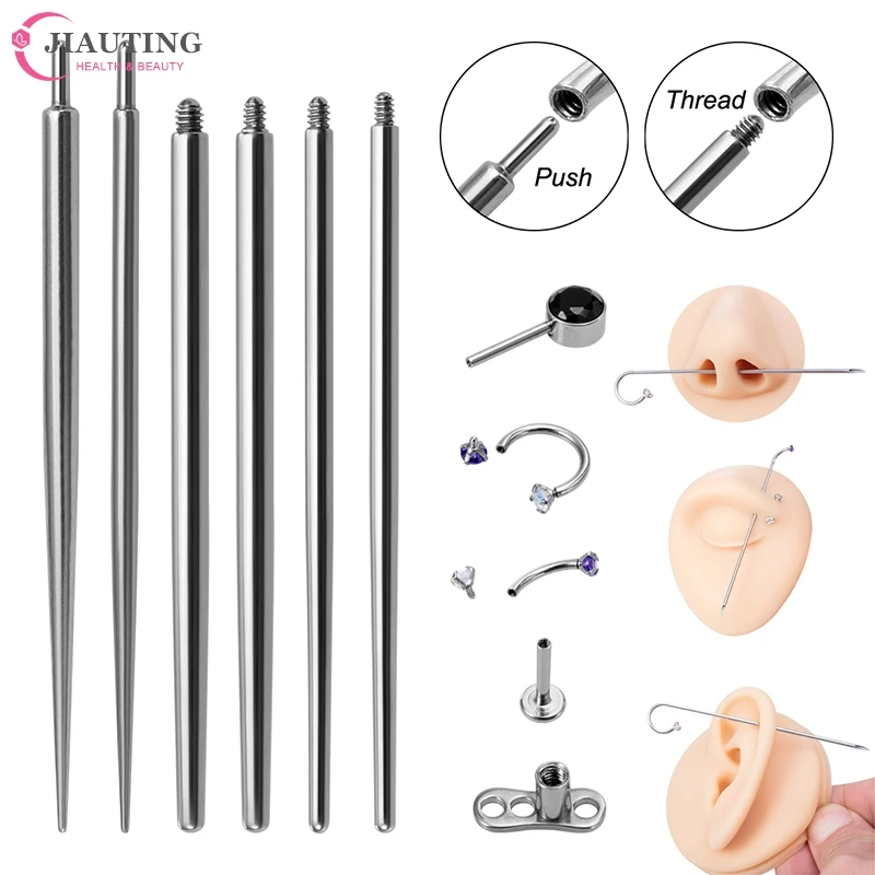 

Stainless Steel Needle Perforated Guide Rod Puncture Connecting Ear Nail Navel Nail Lip Nail Tongue Nail Auxiliary Piercings Too