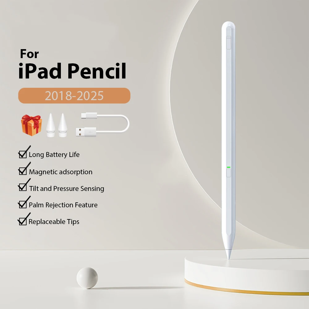 

Стилус для Apple Pencils iPad Pro 13 M4 12,9 A16 Air 11 5 4 M3 M2 Mini 6 7 11th 10 9 9th 10-го поколения Магнитные сенсорные ручки