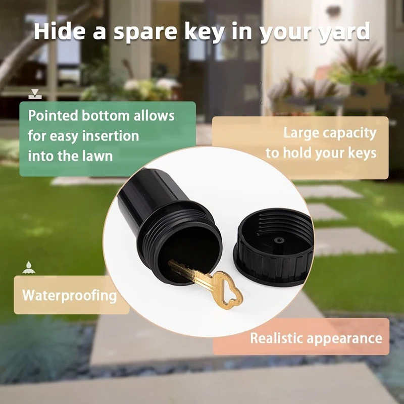 1/2/3pcs Sprinkler key hidden device Hidden Key Waterproof Holder Anti-Loss Secret Storage Container Outdoor Key Hider Box