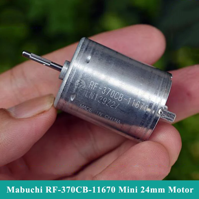 

MABUCHI Mini 370 Motor DC 12V-24V 6000RPM 24mm Precious Metal Brush Splined Shaft For Toy Car Door Window Actuator Engine