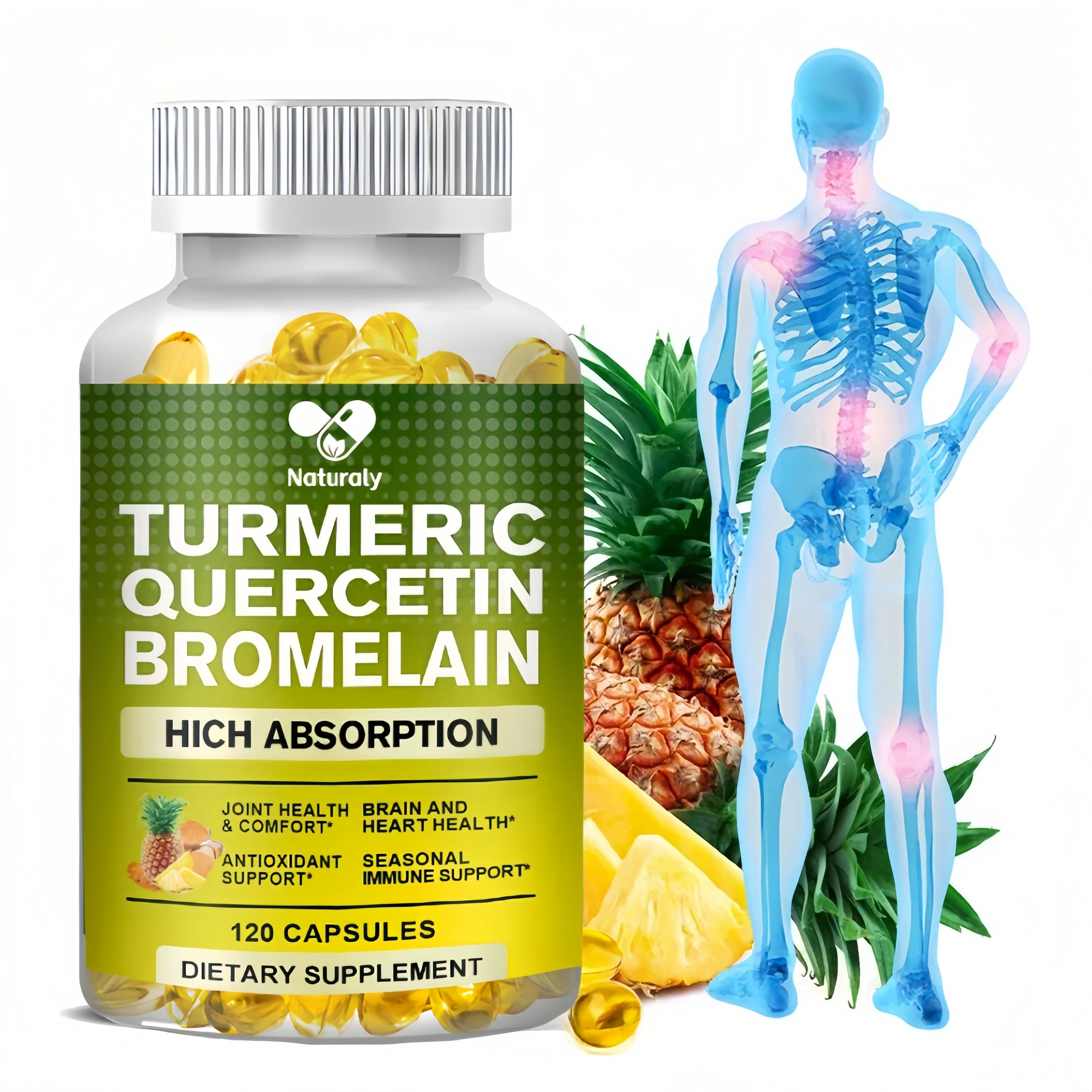 Bromelain Supplement 2400 GDU/gram + 500 Mg - Supports Healthy Digestion and Promotes Joint Comfort