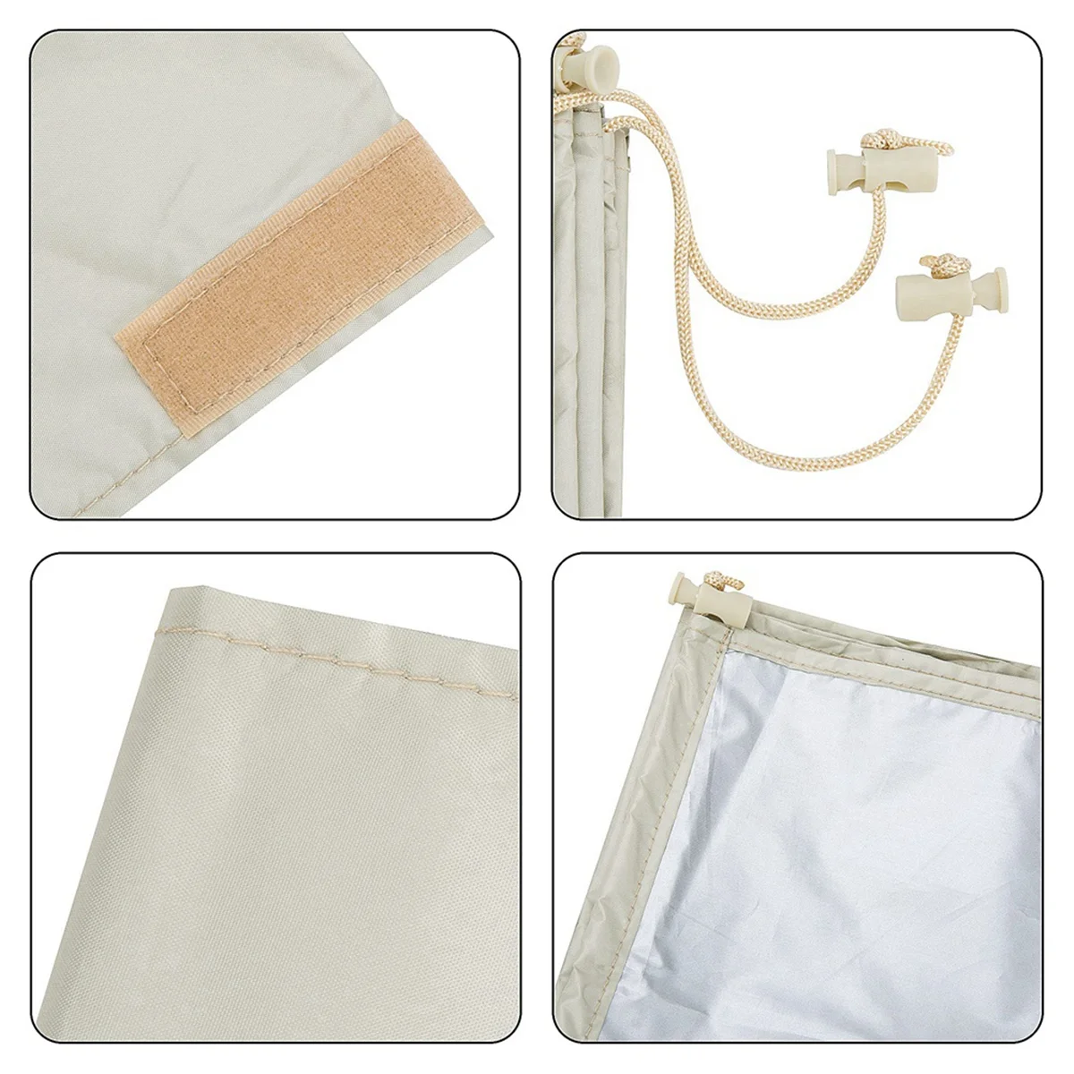 ABGN Крышка катушки для солнечной батареи для бассейна Водонепроницаемая крышка катушки для солнечной одеяла для бассейна Катушка шириной до 18 футов Кремово-белый