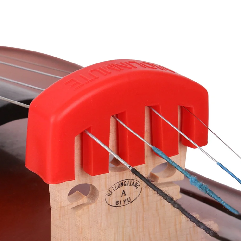 

4pcs Rubber Violin Mute Practice Sound Reduction Durable Non-Scratch Musical Instrument Parts Gift For Violin Players