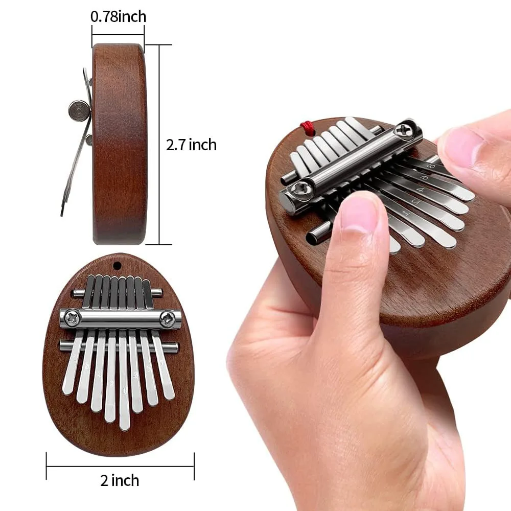 Thumb Piano Portable Solid Wood 8 Keys Mini Kalimba Piano Keyboard Musical Instrument Christmas Gift for Kids Adult Beginner