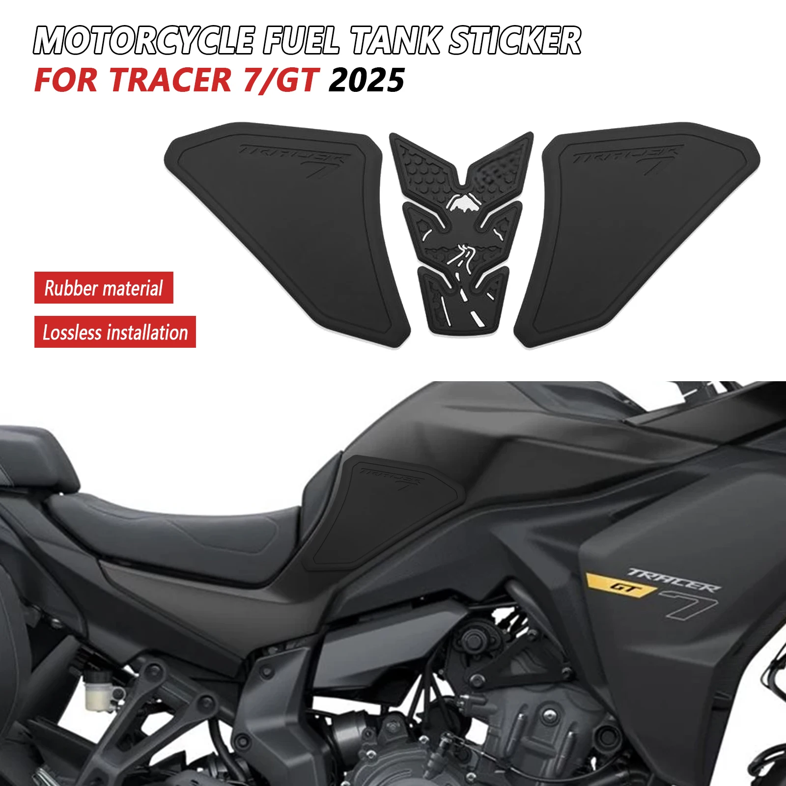 

For YAMAHA Tracer7 GT 2025 TRACER 7/GT Motorcycle Tank Pad Protector Sticker Decal Gas Knee Tank Traction Pad Side