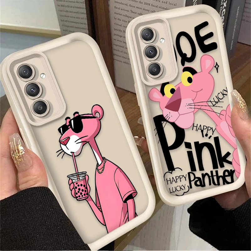 Pink Felidae Animal Case for Samsung Galaxy A55 A35 A25 A15 A05 A05S 5G A24 A13 A23 A12 A22 A32 A52 A52S A71 A72 A51 4G Etui