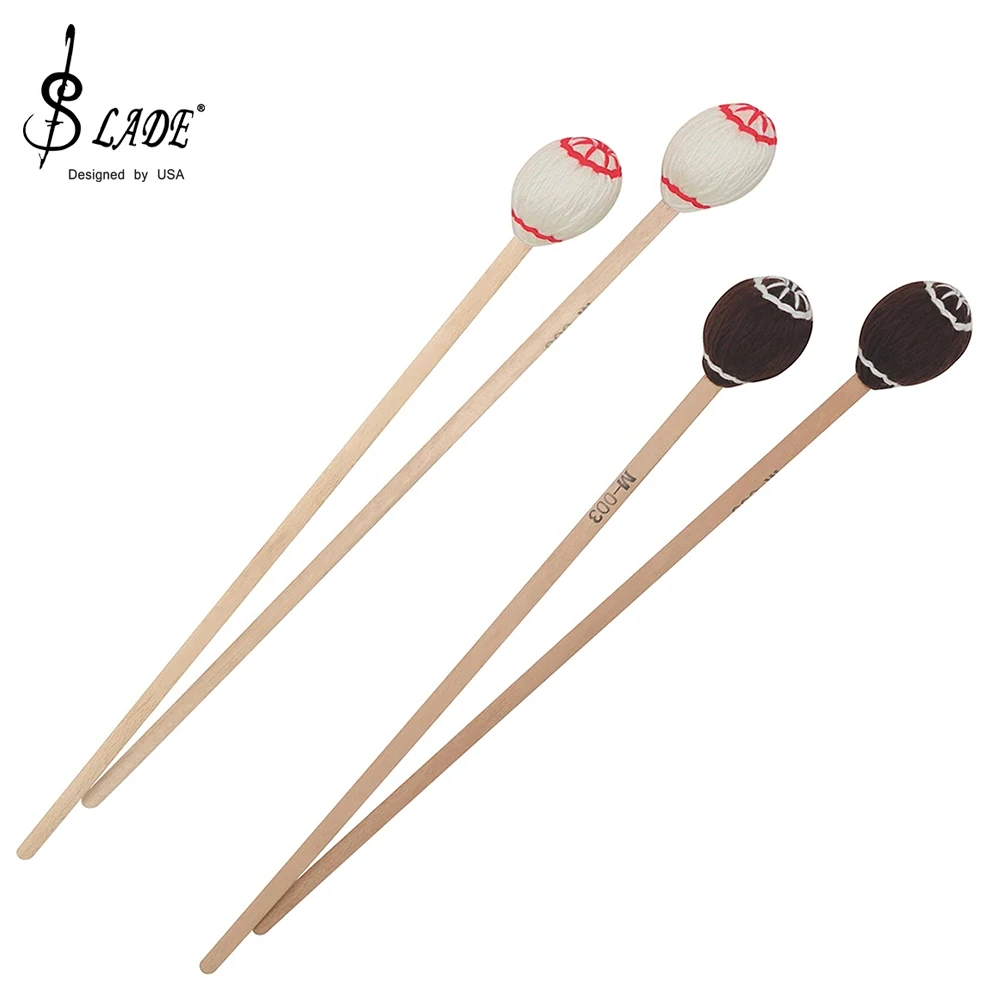 SLADE Drumstick Marimba Stick Percussion Mallets Xylophone Mallet Drum Sticks Maple Handle Percussion Instrument Accessories