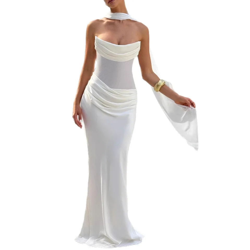 Vestidos de noche de graduación de sirena sexy Vestido de fiesta hasta el suelo sin tirantes de Arabia Saudita Vestido de fiesta de cóctel 2025 personalizado