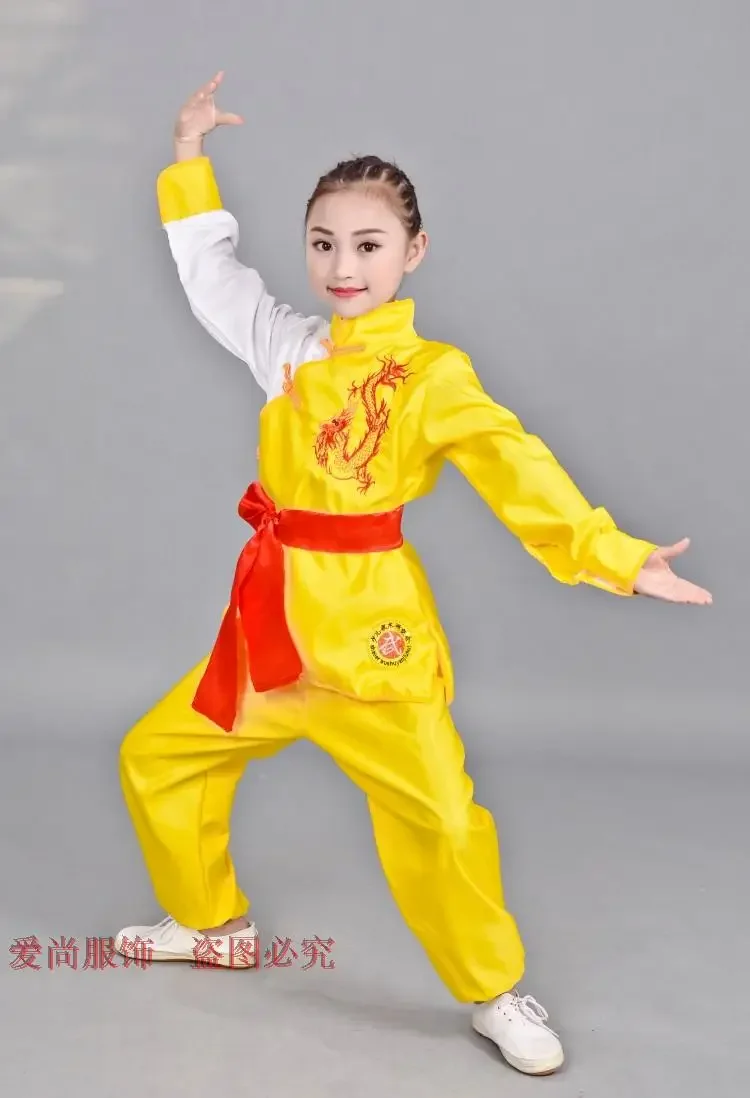 Kinder Chinesische Traditionelle Wushu Kostüm Uniform Kung Fu Anzug für Kinder Jungen Mädchen Bühne Leistung Kleidung Set