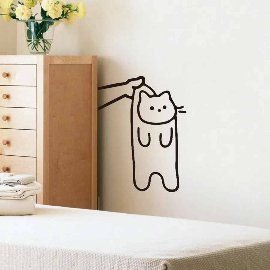 

Cartoon Cat Wall Sticker for Room Door,Personalized Funny Patterns Decor Wallpaper Mural Hollow Out Waterproof Decals