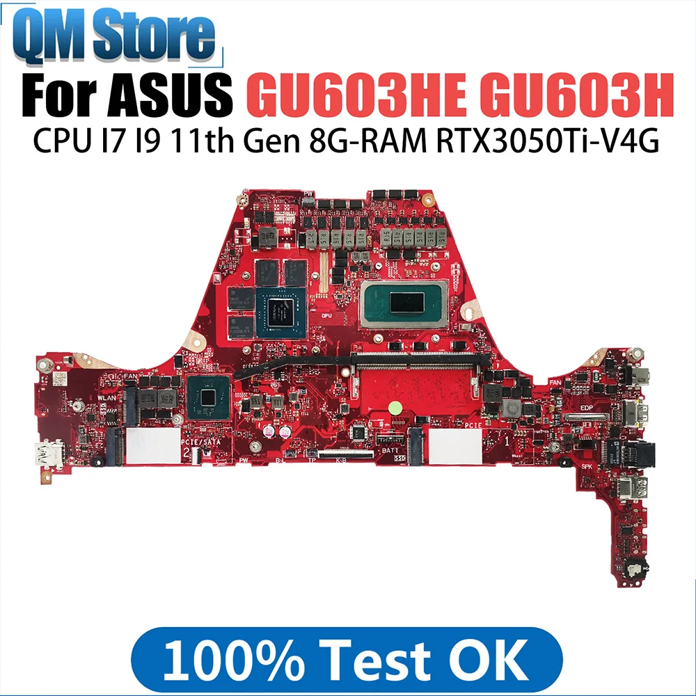 

GU603HE Notebook Mainboard For Asus ROG Zephyrus M16 GU603HE GU603H Motherboard With i7 11800H i9 11900H RTX3050Ti V4G 8GB