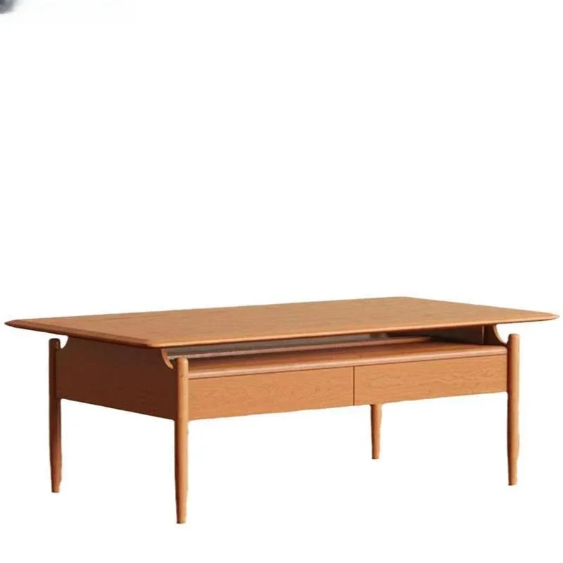 

Cherry wood tea table multi-functional simple modern Nordic solid wood small apartment living room black walnut coffee table tea