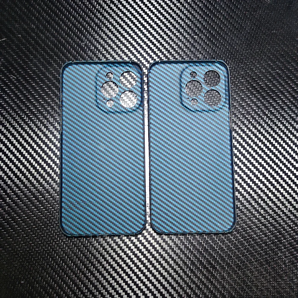 IPhone用の本物のカーボンファイバーケース,ブルーアラミドファイバーの電話カバー,超薄型レンズ,iPhone 16,15 pro max