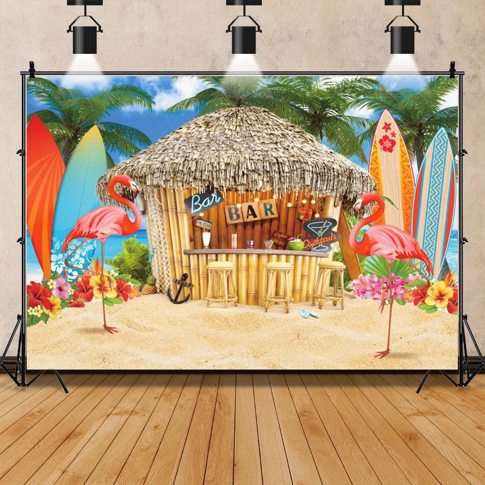 Laeacco Tropical Summer Sea Backgrounds Beach Sand Blue Sky Cloudy Scenic Photo Background Photography Backdrops Photo Studio