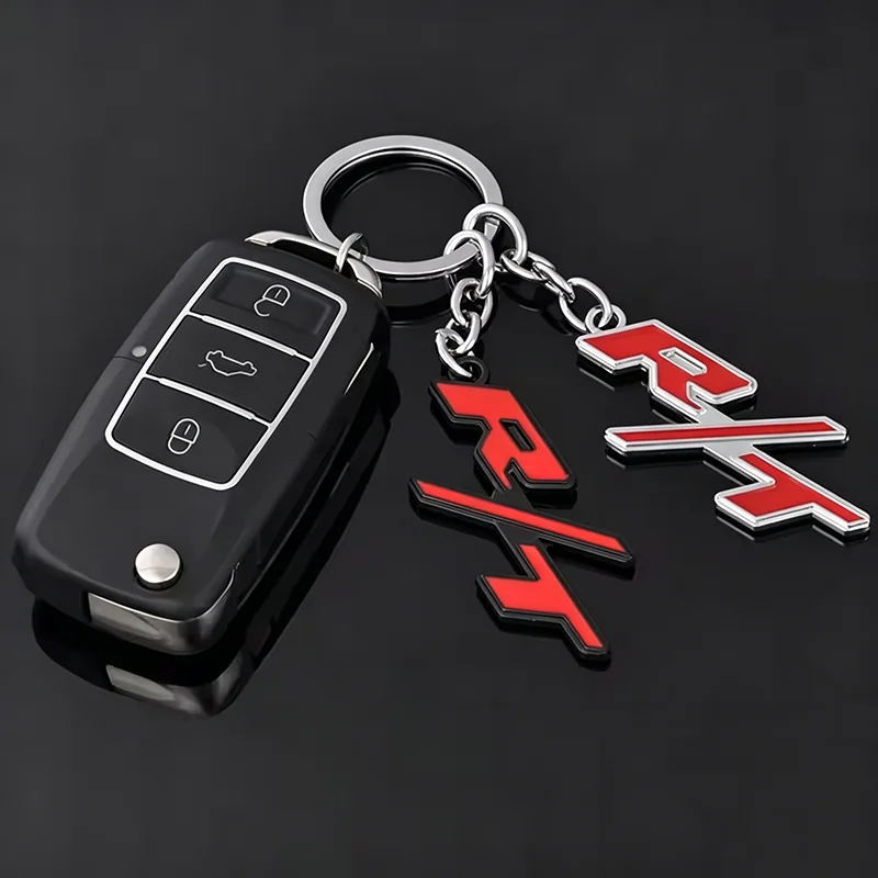 Llavero Metálico para Auto con Logotipo de Dodge RT R/T Challenger Charger Journey RAM Caliber Caravan, Accesorio para Llaves de Auto