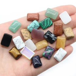 Natural Stone Flat Beads 1PC Rectangular Fashion Charm Reiki Crystal Quartzs DIY Jewelry Bracelets Necklaces Accessories 10X14mm
