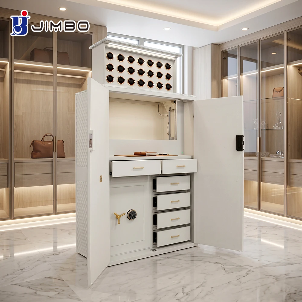 Luxury Lifting Automatic Watch Winder Safe Hidden Jewelry Cabinet With Inner Vault For Walk-In Closet