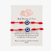 2Pcs/Set Lucky Handmade 7 Knots Evil Blue Eye Couple Bracelets For Women Men Classic Red Black String Bangles Friendship Jewelry