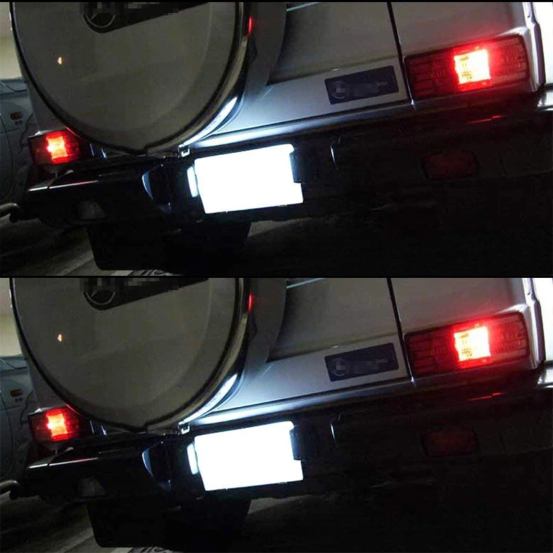 Car Xenon White LED License Plate Light For 1990-2012 Mercedes-Benz W463 G500 G550 G55 AMG License Plate Light,Canbus Error Free