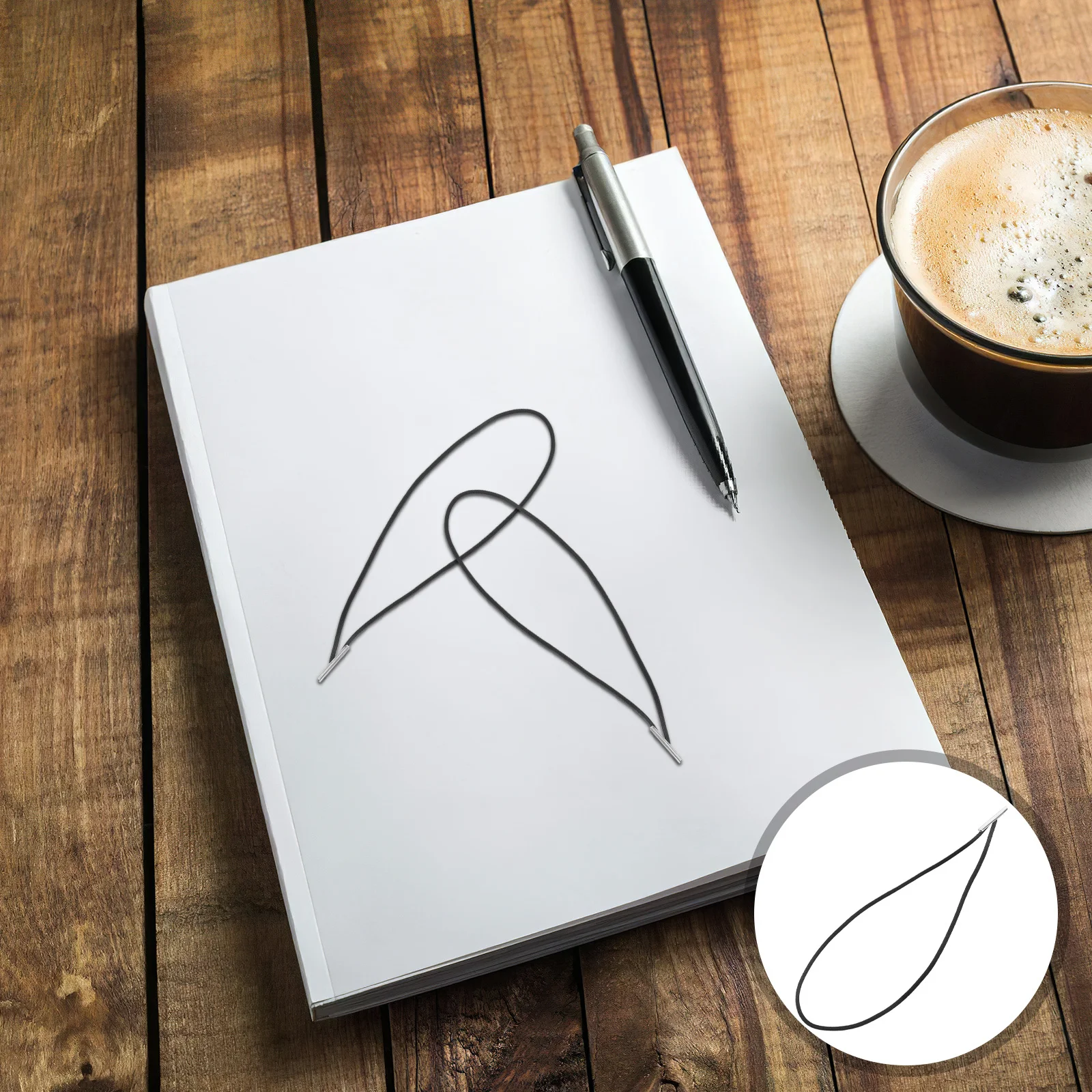 

100Pcs Elastic Cord 4.9 1.5mm Metal Ends Stretchable Rope for Notebooks Badges Menus Crafts Office Storage Elastic Line