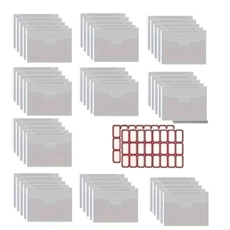 Y5LB 50 Pcs/Set Clear Stamp and Die Storage Bag Scrapbooking Storage for Die Cuts