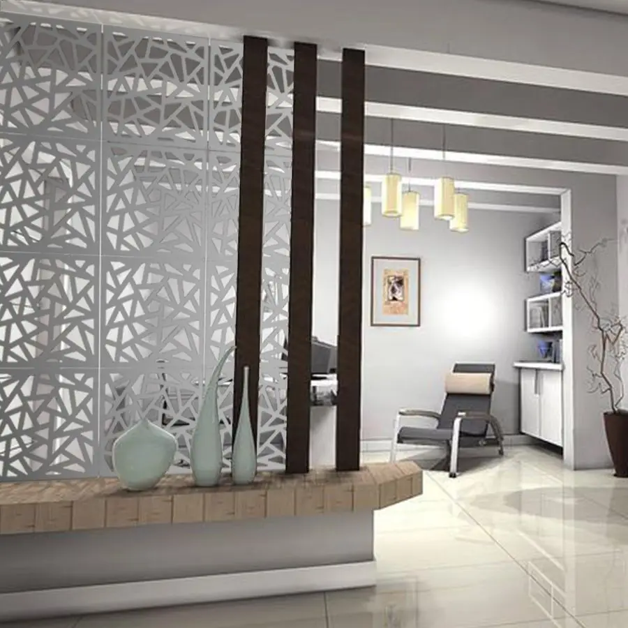 

Hanging Room Divider Made of Environmentally PVC, 12 PCS Room Divider Partitions Panel Screen for Decorating Bedroom, Dining, St